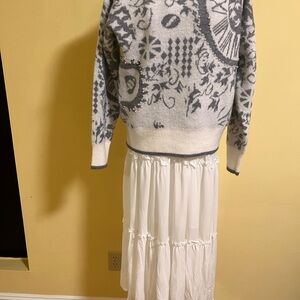 White Midi Bubble Dress with Tiered Design for Casual Wear